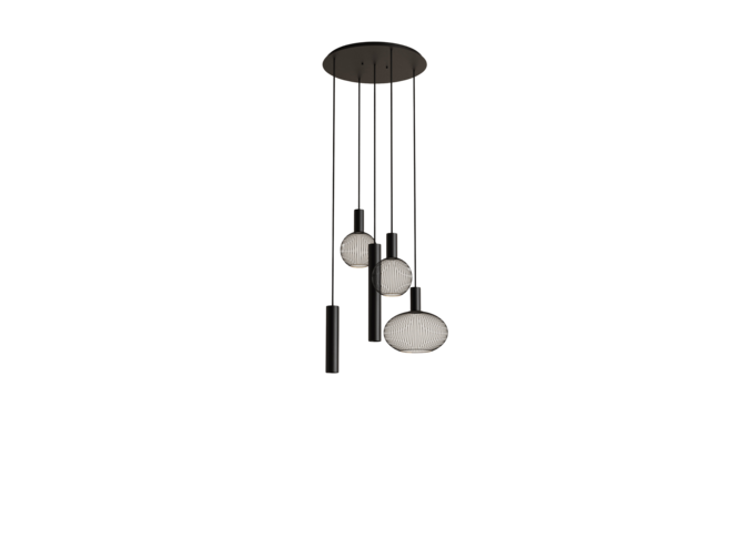 Lampe suspendue 'Como' - Black - 5 lichts lichtpakket