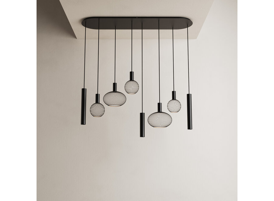 Hanglamp 'Como' - Black - 8 lichts lichtpakket