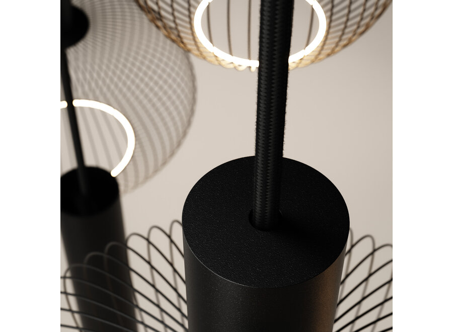 Lampe suspendue 'Como' - Black - 8 lichts lichtpakket