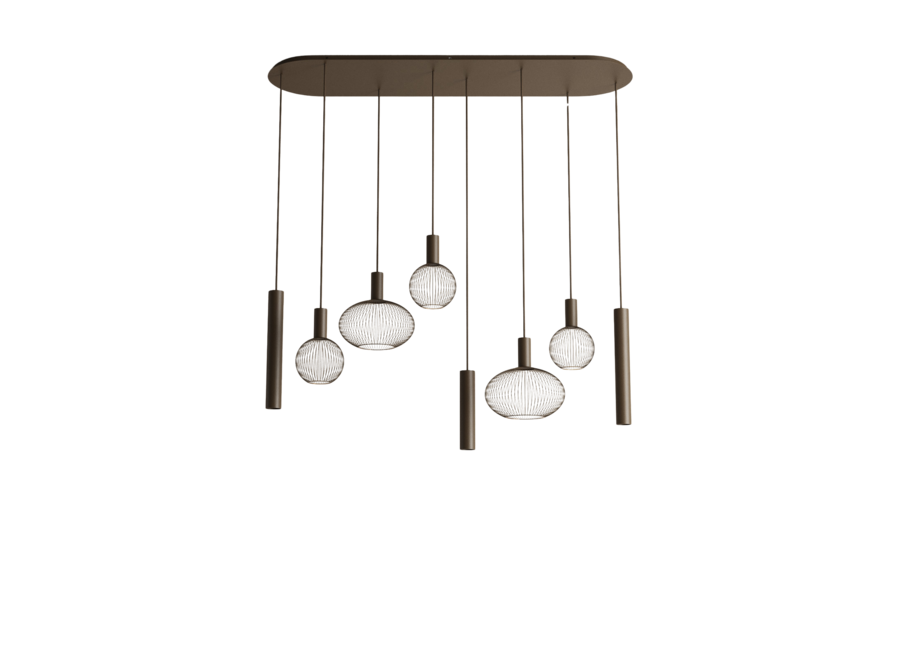 Lampe suspendue 'Como' - Platinum - 8 lichts lichtpakket