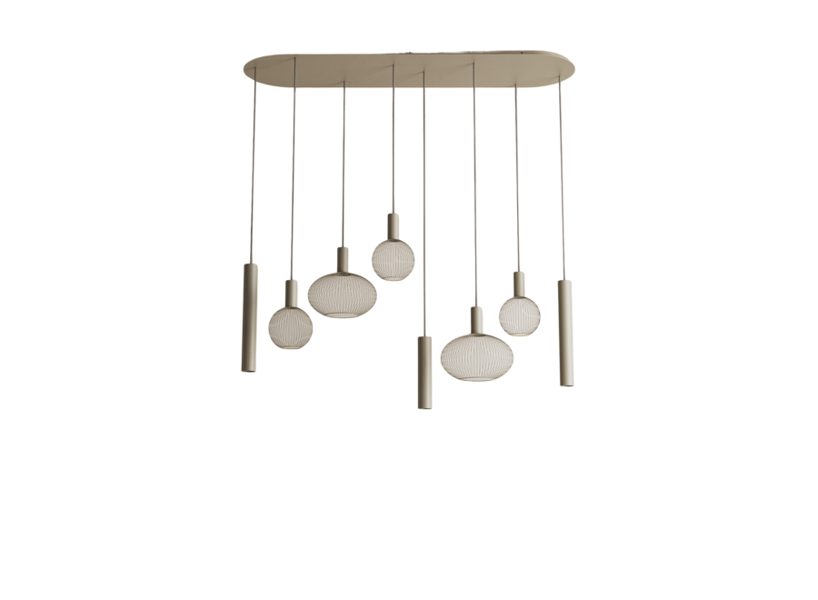 Hängelampe 'Como' - Quartz - 8 lichts lichtpakket