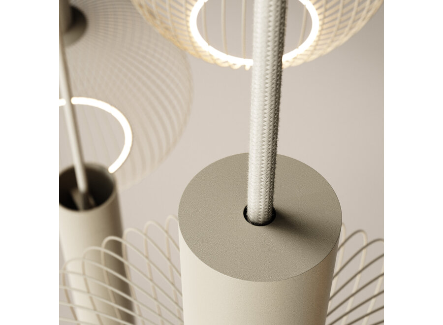 Hanging lamp 'Como' - Quartz - 8 lichts lichtpakket