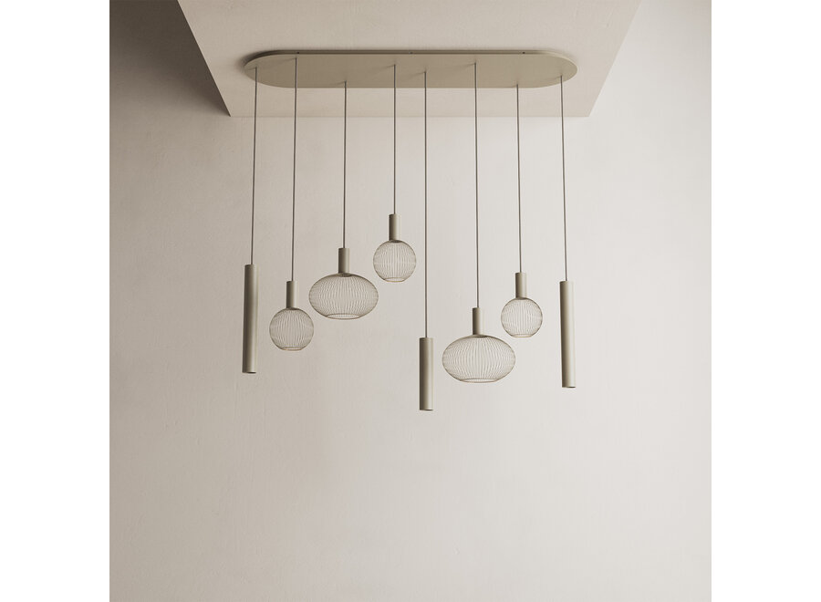 Hanglamp 'Como' - Quartz - 8 lichts lichtpakket