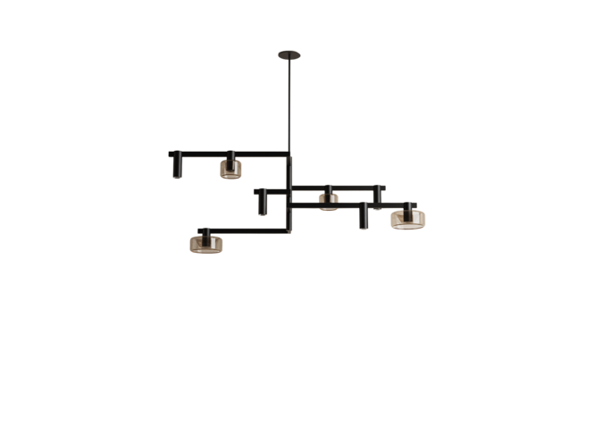 Hängelampe 'Palau' - Black - 8 lichts lichtpakket