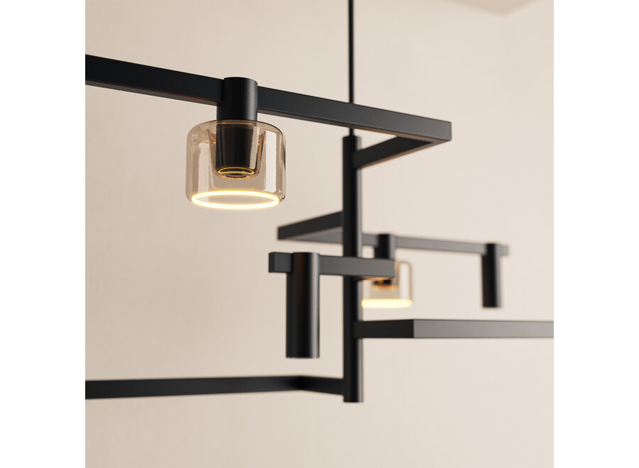 Lampe suspendue 'Palau' - Black - 8 lichts lichtpakket