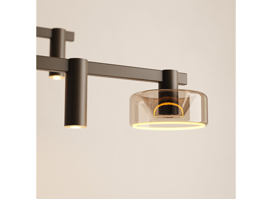 Hanging lamp 'Palau' - Platinum - 8 lichts lichtpakket