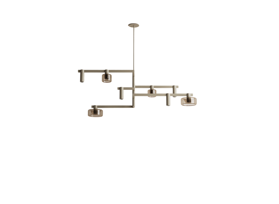 Lampe suspendue 'Palau' - Quartz - 8 lichts lichtpakket