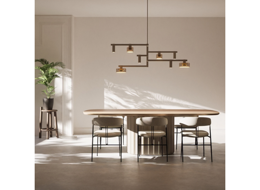 Hanging lamp 'Palau' - Quartz - 8 lichts lichtpakket