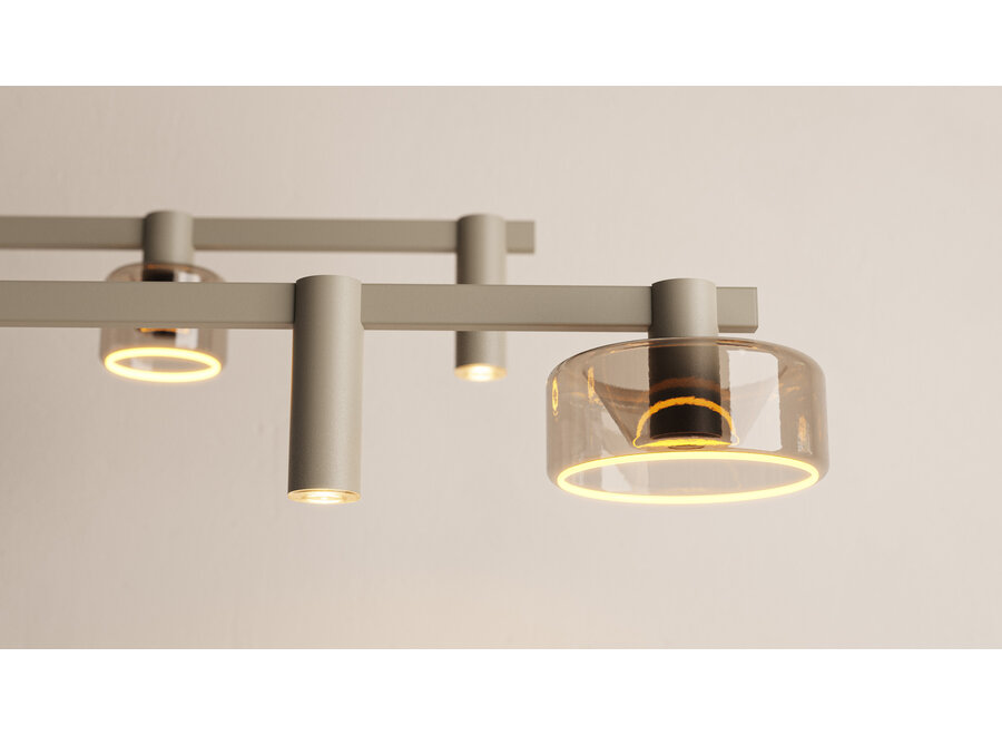 Hanglamp 'Palau' - Quartz - 8 lichts lichtpakket