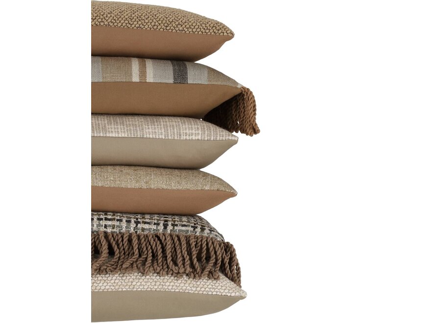 Sierkussen Viviano Sand/Anthracite + Bullion Fringe Dark Gold