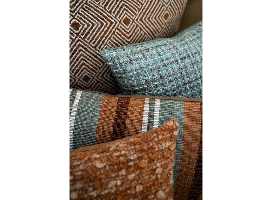 Decorative cushion Viviano Rust/Dark Mint