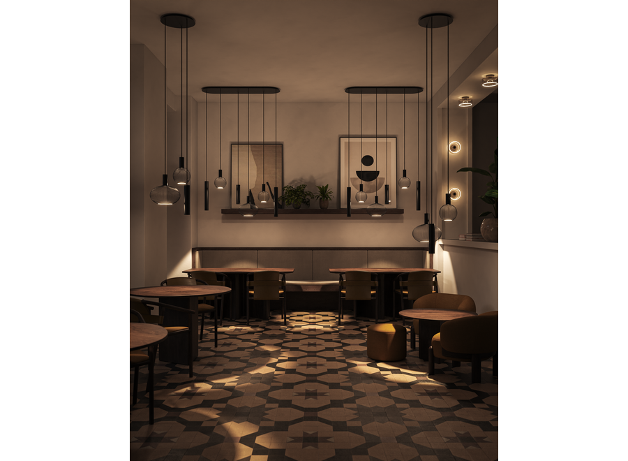 Hanglamp 'Como' - Black - 6 lichts lichtpakket