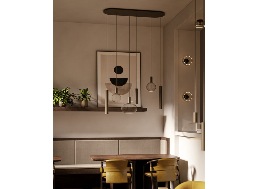 Lampe suspendue 'Como' - Platinum- 6 lichts lichtpakket