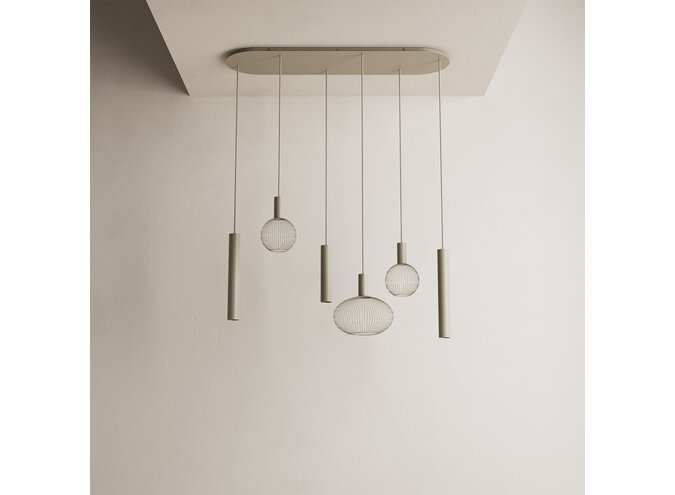 Hängelampe 'Como' - Quartz - 6 lichts lichtpakket