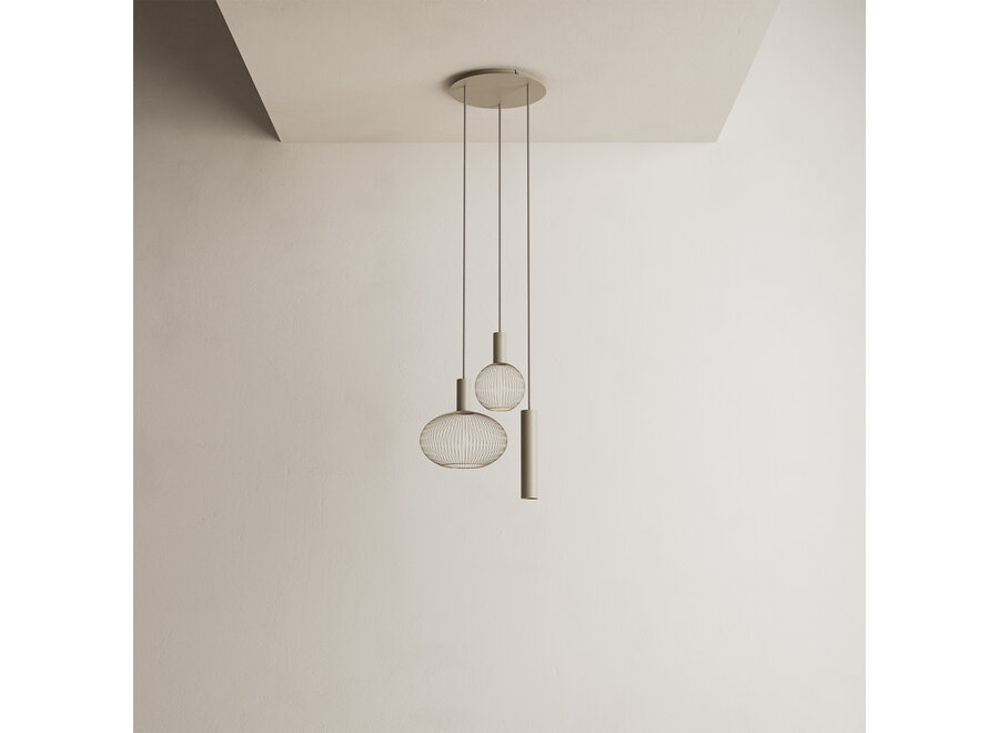 Hanging lamp 'Como' - Quartz - 3 lichts lichtpakket