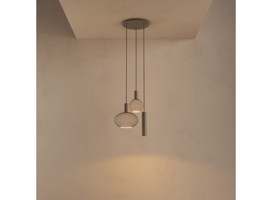 Hanging lamp 'Como' - Quartz - 3 lichts lichtpakket