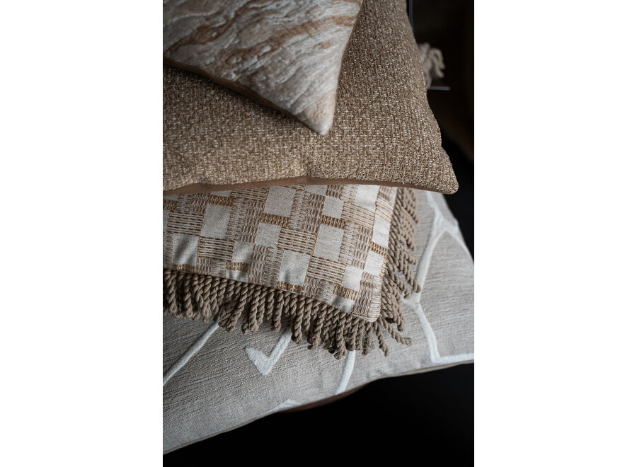 Decorative cushion Marko Natural + Bullion Fringe Linen