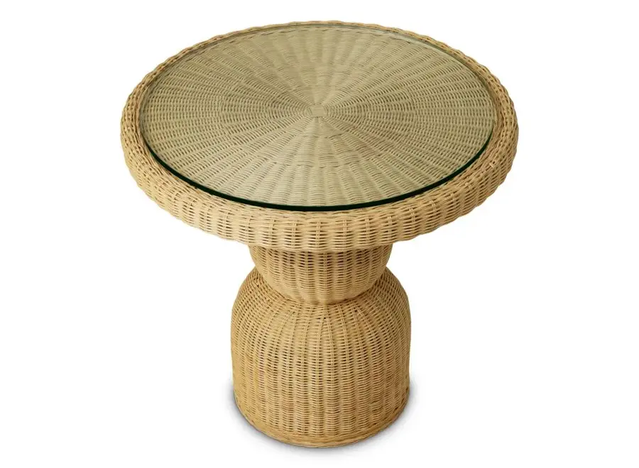 Dining table 'Tiago' - Natural rattan
