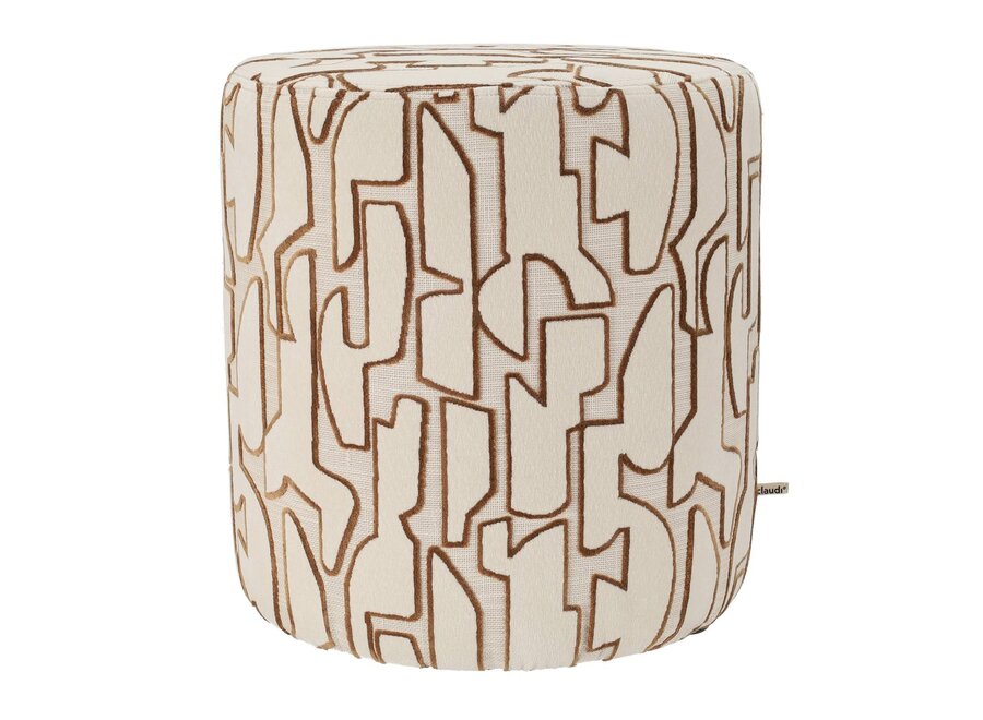 Pouf Seraq Off White/Chocolate