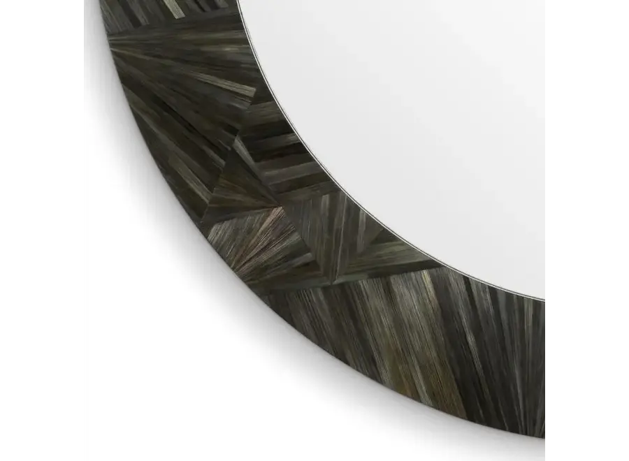 Spiegel 'Cassara' - Straw marquetry charcoal