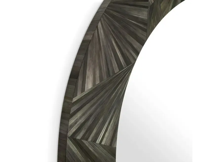 Miroir 'Cassara' - Straw marquetry charcoal