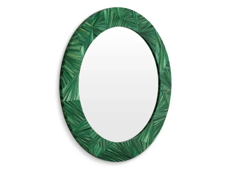 Spiegel 'Cassara' - Straw marquetry green
