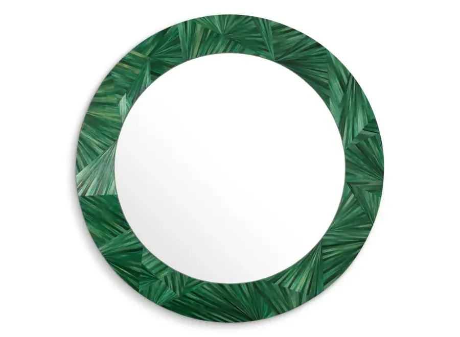 Spiegel 'Cassara' - Straw marquetry green