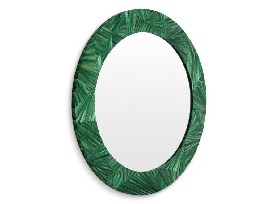 Mirror 'Cassara' - Straw marquetry green