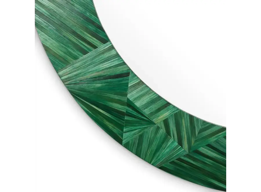 Mirror 'Cassara' - Straw marquetry green
