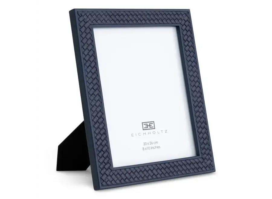 Cadre photo 'Nivo' - set of 2 - Blue woven leather