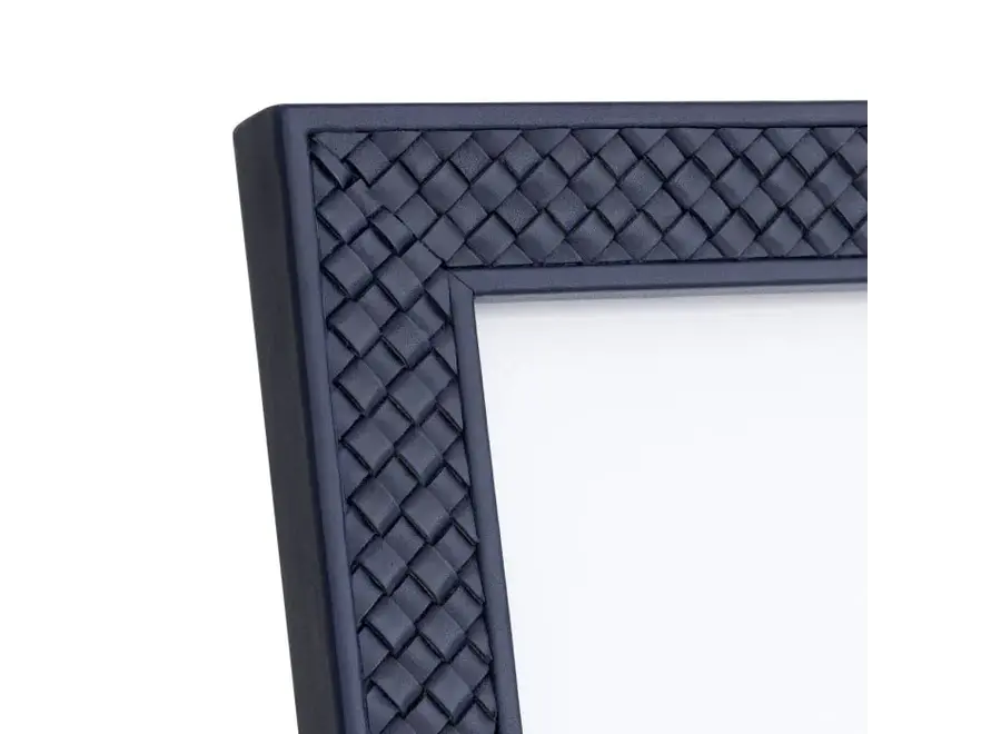 Cadre photo 'Nivo' - set of 2 - Blue woven leather