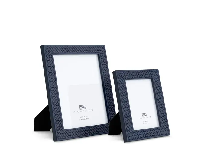 Cadre photo Nivo - set of 2 - Blue woven leather