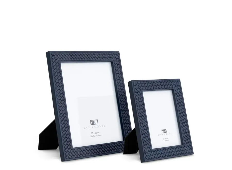 Bilderrahmen Nivo - set of 2 - Blue woven leather