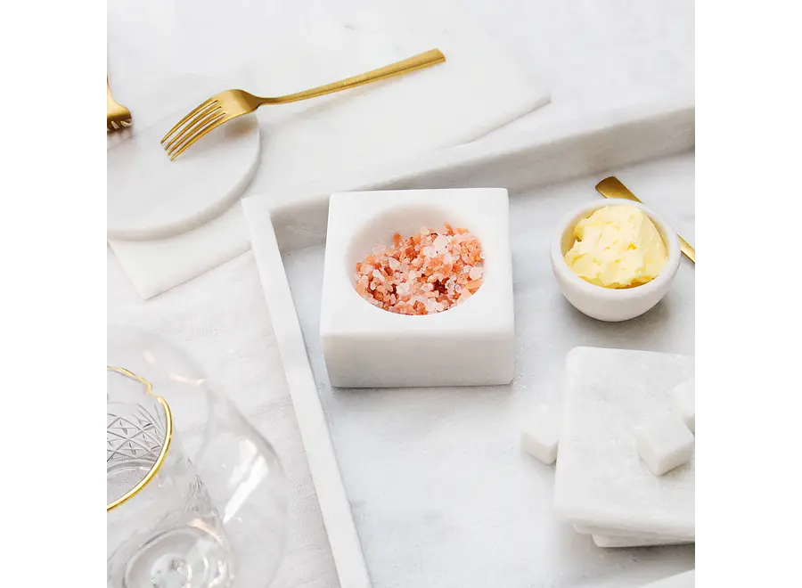 Small square dish - White