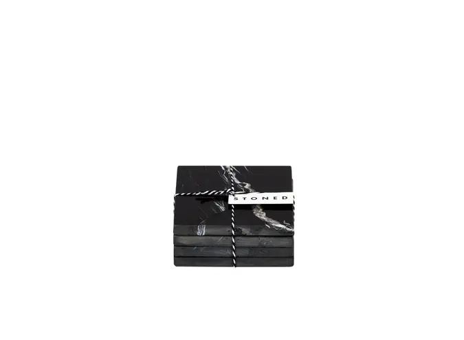 Onderzetters - Square - Set of 4 - Black