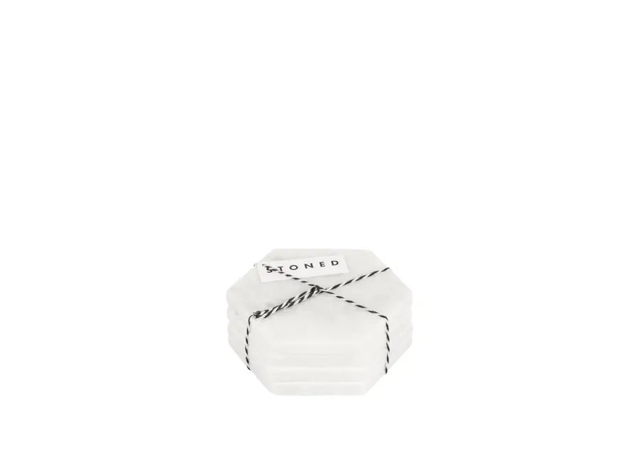 Onderzetters - Hexagon - Set of 4 - White