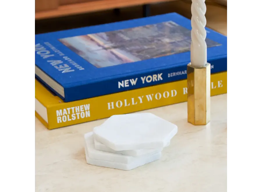 Coasters - Hexagon - Set of 4 - White