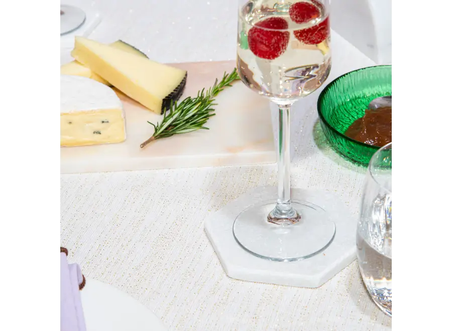 Coasters - Hexagon - Set of 4 - White