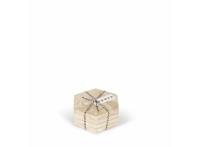 Onderzetters - Hexagon - Set of 4 - Beige