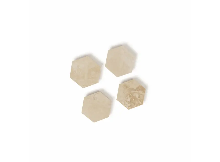 Onderzetters - Hexagon - Set of 4 - Beige