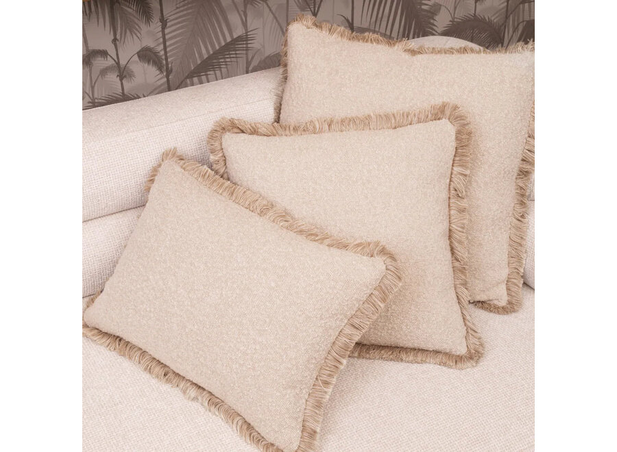 Cushion ‘Nami' - Bouclé cream - Rectangular