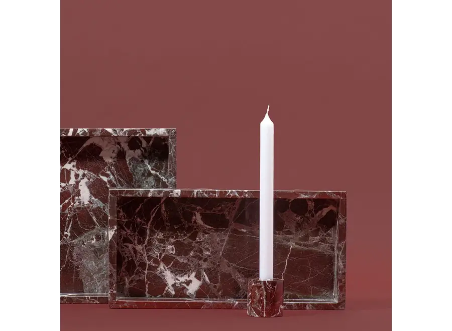 Plateau - Rectangular - Burgundy