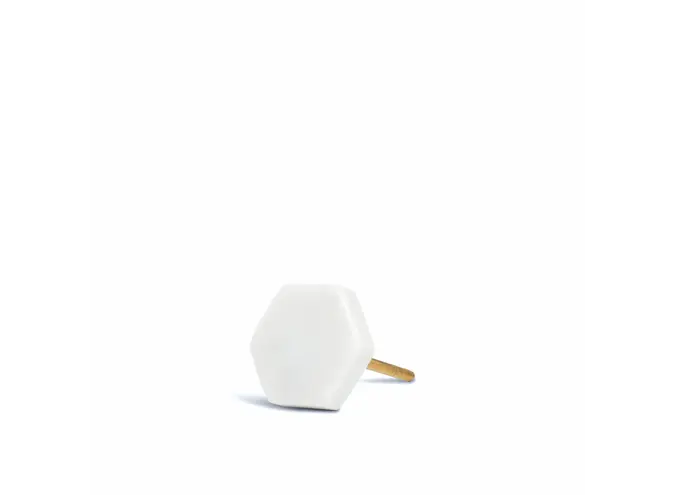 Door knob - Hexagon - White