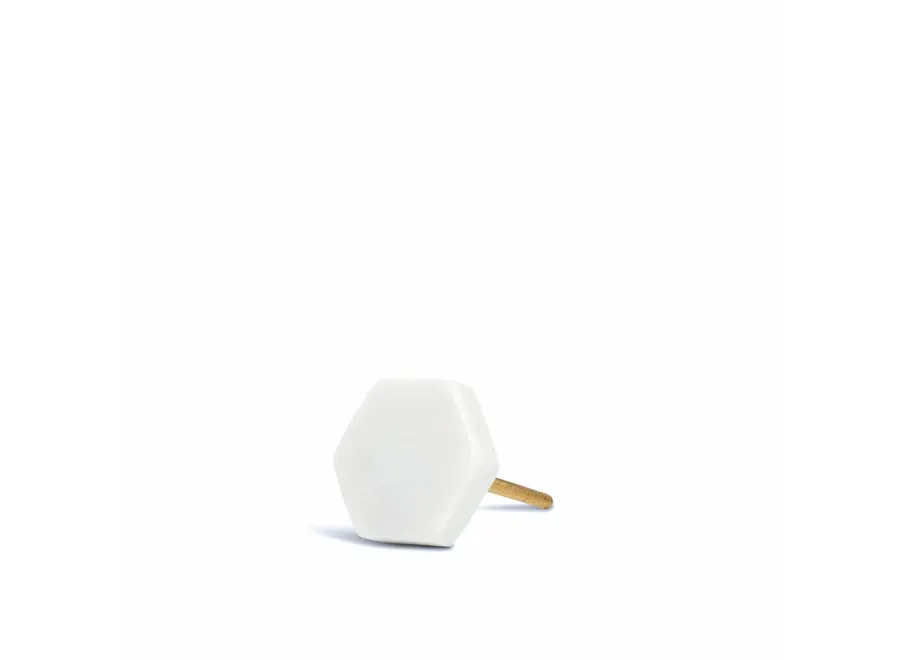 Door knob - Hexagon - White
