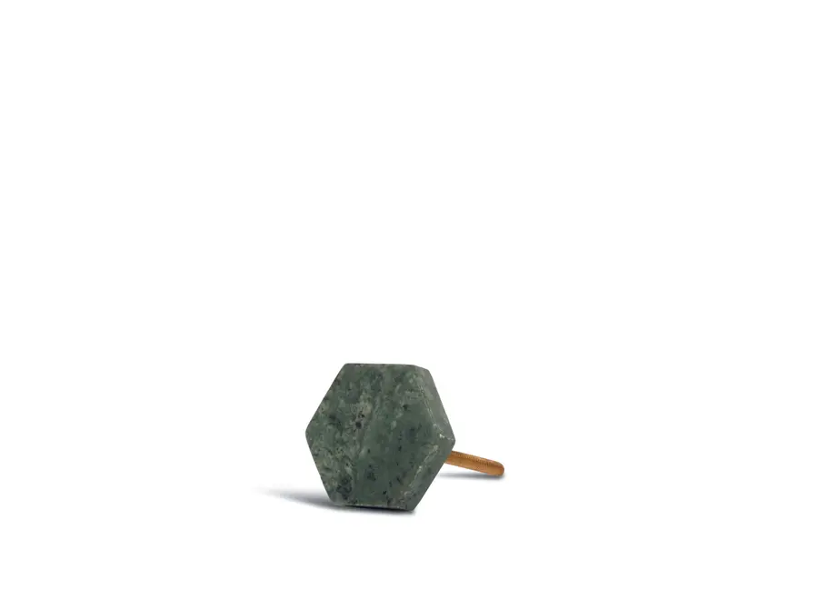 Door knob - Hexagon - Green
