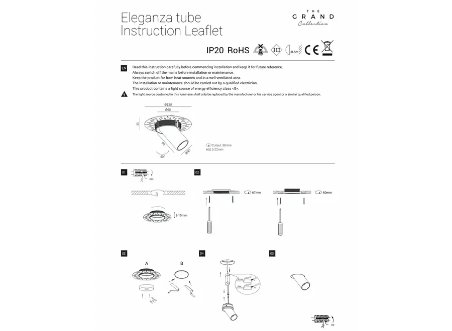 Spot LED orientable “Eleganza Tube” - 40  mm - Bronze