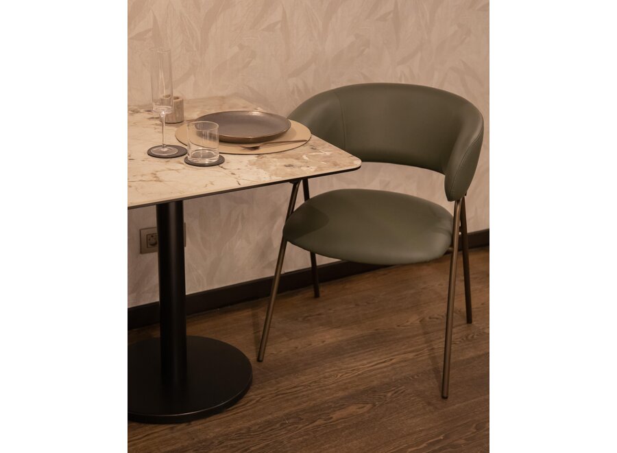 Esszimmerstuhl 'Orbis' - Green Leather