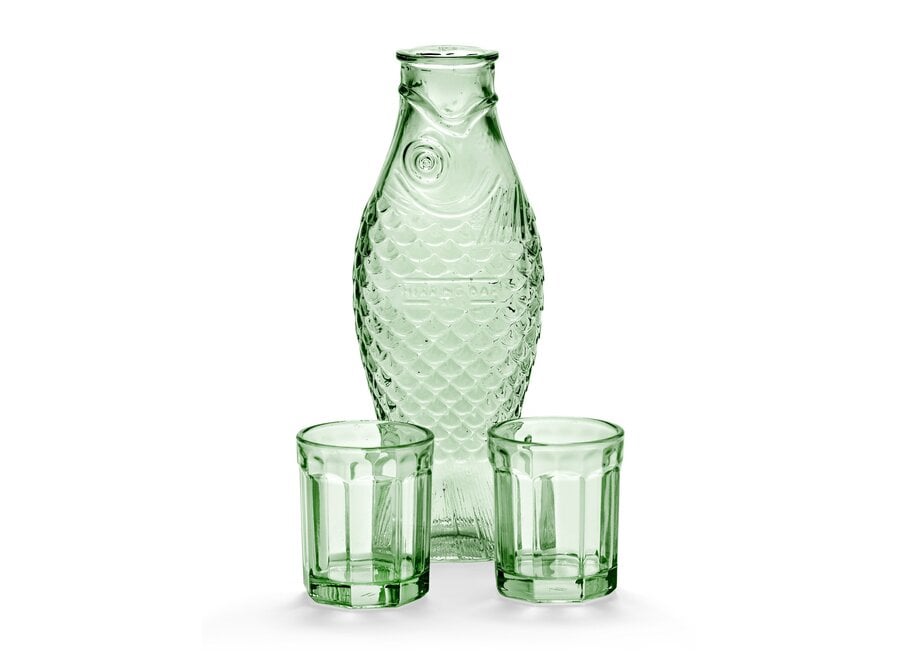 Paola Navone - Fish&Fish carafe with 2 glasses - Green