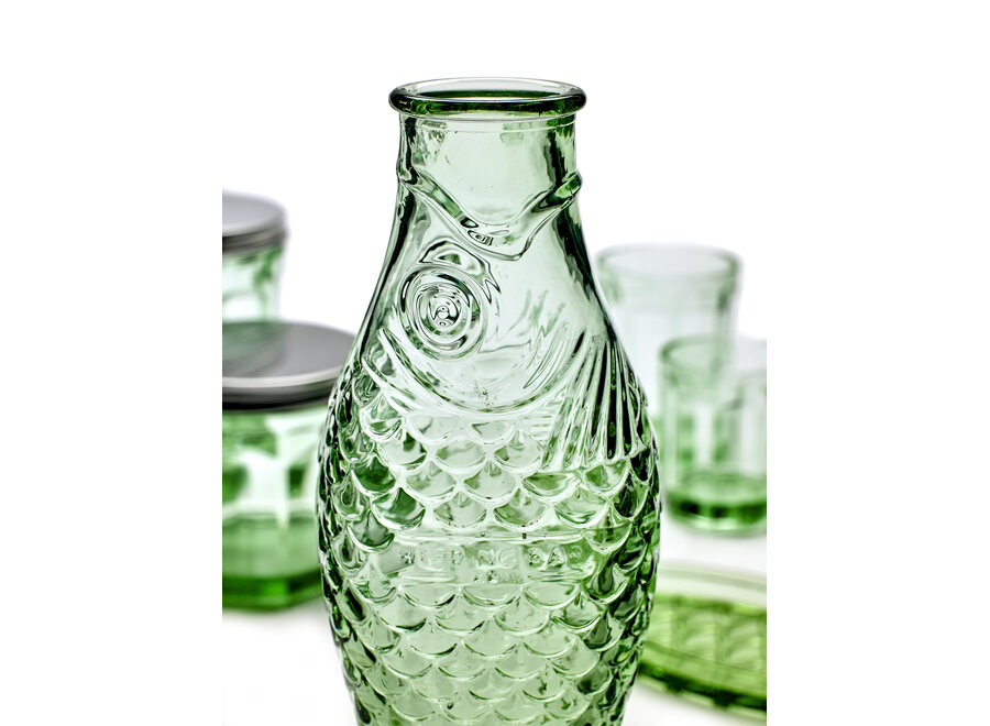 Paola Navone - Fish&Fish Karaffe mit 2 Gläsern - Green