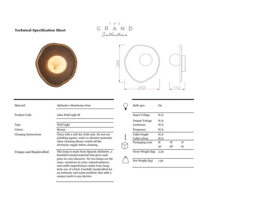 Wall lamp 'Jules' - M